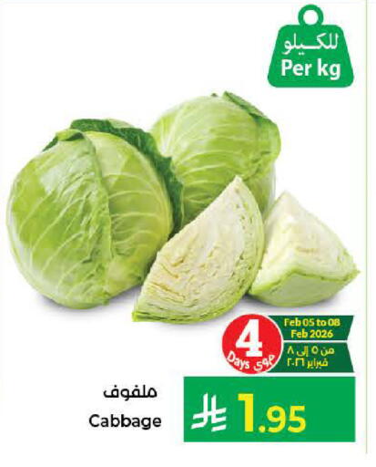 Cabbage available at كبايان هايبرماركت in مملكة العربية السعودية, السعودية, سعودية - جدة