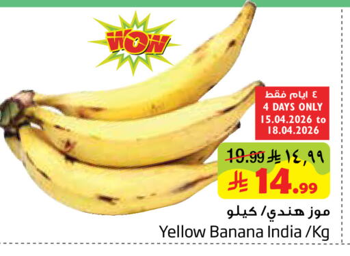 Banana from India available at ليان هايبر in مملكة العربية السعودية, السعودية, سعودية - المنطقة الشرقية