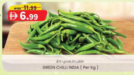 Green chilli from India available at ك. الم. للتجارة in الإمارات العربية المتحدة , الامارات - الشارقة / عجمان