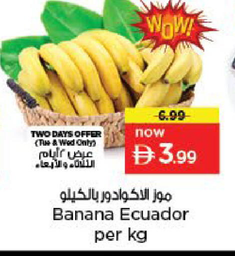 Banana from Ecuador available at نستو هايبرماركت in الإمارات العربية المتحدة , الامارات - الشارقة / عجمان