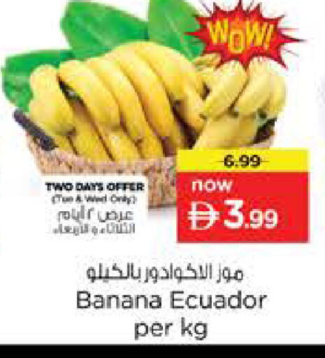Banana from Ecuador available at نستو هايبرماركت in الإمارات العربية المتحدة , الامارات - الشارقة / عجمان