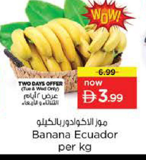 Banana from Ecuador available at نستو هايبرماركت in الإمارات العربية المتحدة , الامارات - الشارقة / عجمان