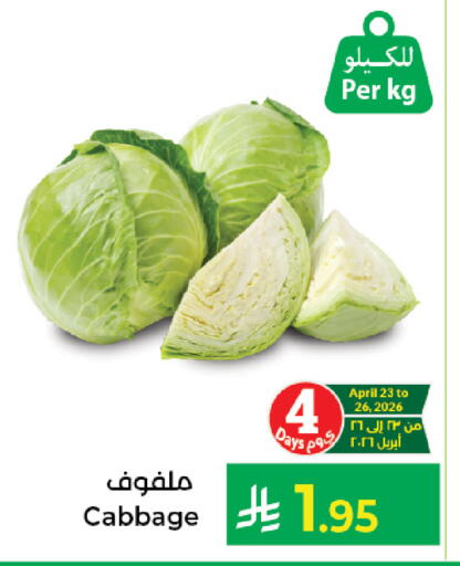 Cabbage available at كبايان هايبرماركت in مملكة العربية السعودية, السعودية, سعودية - جدة