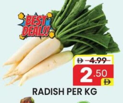 Radish available at دريم نايت هايبرماركت in الإمارات العربية المتحدة , الامارات - دبي