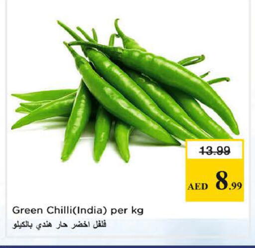 Green chilli from India available at Nesto Hypermarket in UAE - Sharjah / Ajman