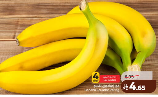 Banana from Ecuador available at لولو هايبرماركت in مملكة العربية السعودية, السعودية, سعودية - حائل‎