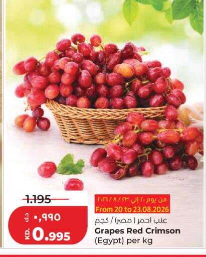 Grapes from Egypt available at لولو هايبر ماركت in الكويت - مدينة الكويت