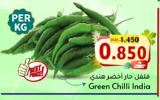 Green chilli from India available at Al Muzn Shopping Center in Oman - Muscat