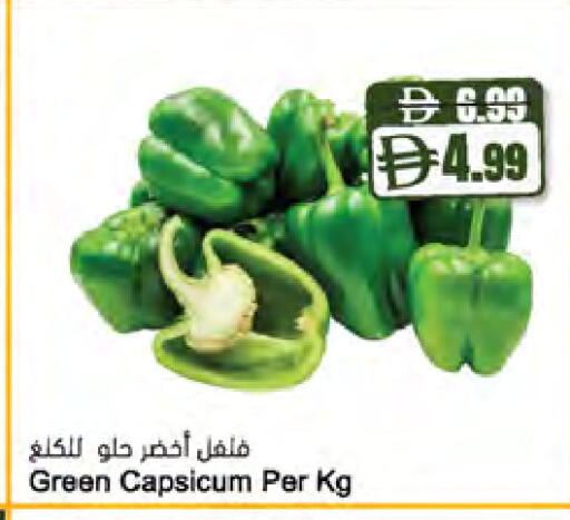 Green Capsicum available at المايا سوبرماركت in الإمارات العربية المتحدة , الامارات - ٱلْعَيْن‎