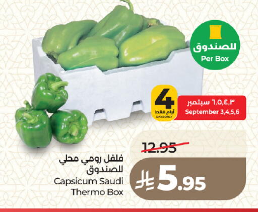 Capsicum from Saudi Arabia available at لولو هايبرماركت in مملكة العربية السعودية, السعودية, سعودية - المدينة المنورة