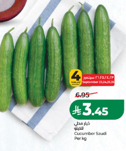 Cucumber from Saudi Arabia available at لولو هايبرماركت in مملكة العربية السعودية, السعودية, سعودية - المدينة المنورة