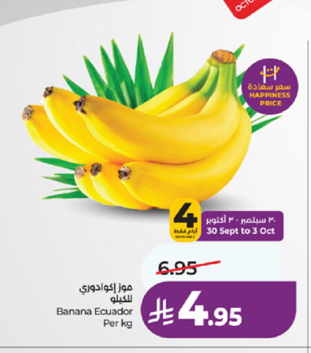 Banana from Ecuador available at لولو هايبرماركت in مملكة العربية السعودية, السعودية, سعودية - جدة