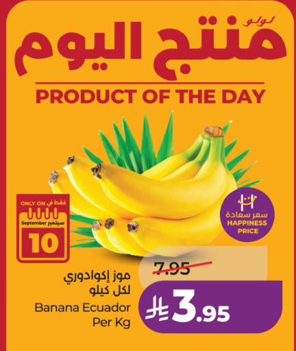 Banana from Ecuador available at لولو هايبرماركت in مملكة العربية السعودية, السعودية, سعودية - الخبر‎
