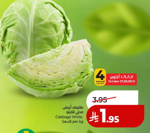 Cabbage from Saudi Arabia available at لولو هايبرماركت in مملكة العربية السعودية, السعودية, سعودية - المدينة المنورة