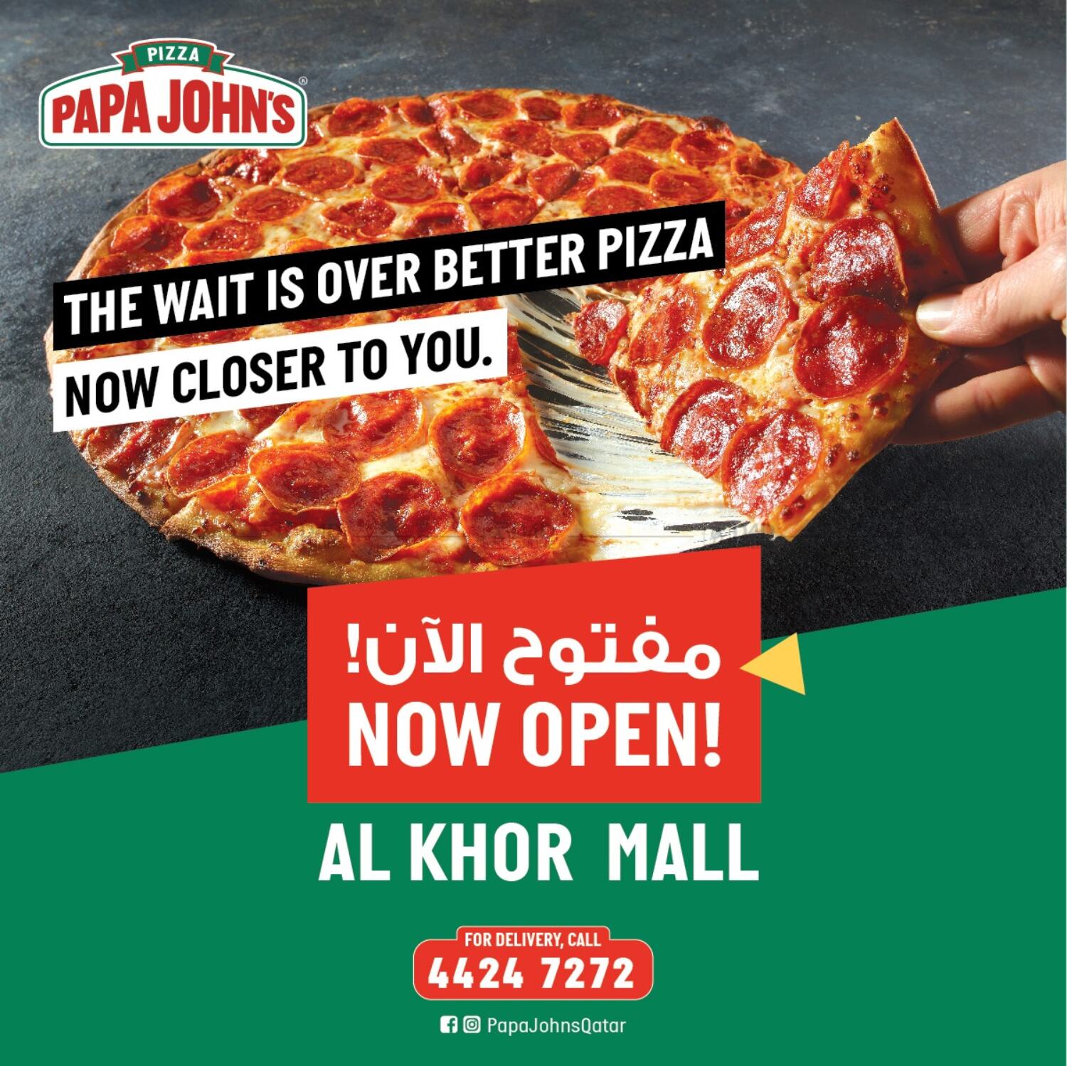 Papa John's Pizza Now Open Al Khor Mall in Qatar Offers Qatar
