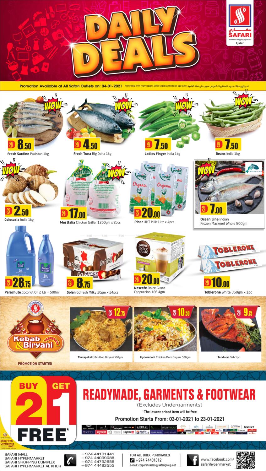 Safari Hypermarket Daily Deals in Qatar Offers - Qatar. Only On 4th January