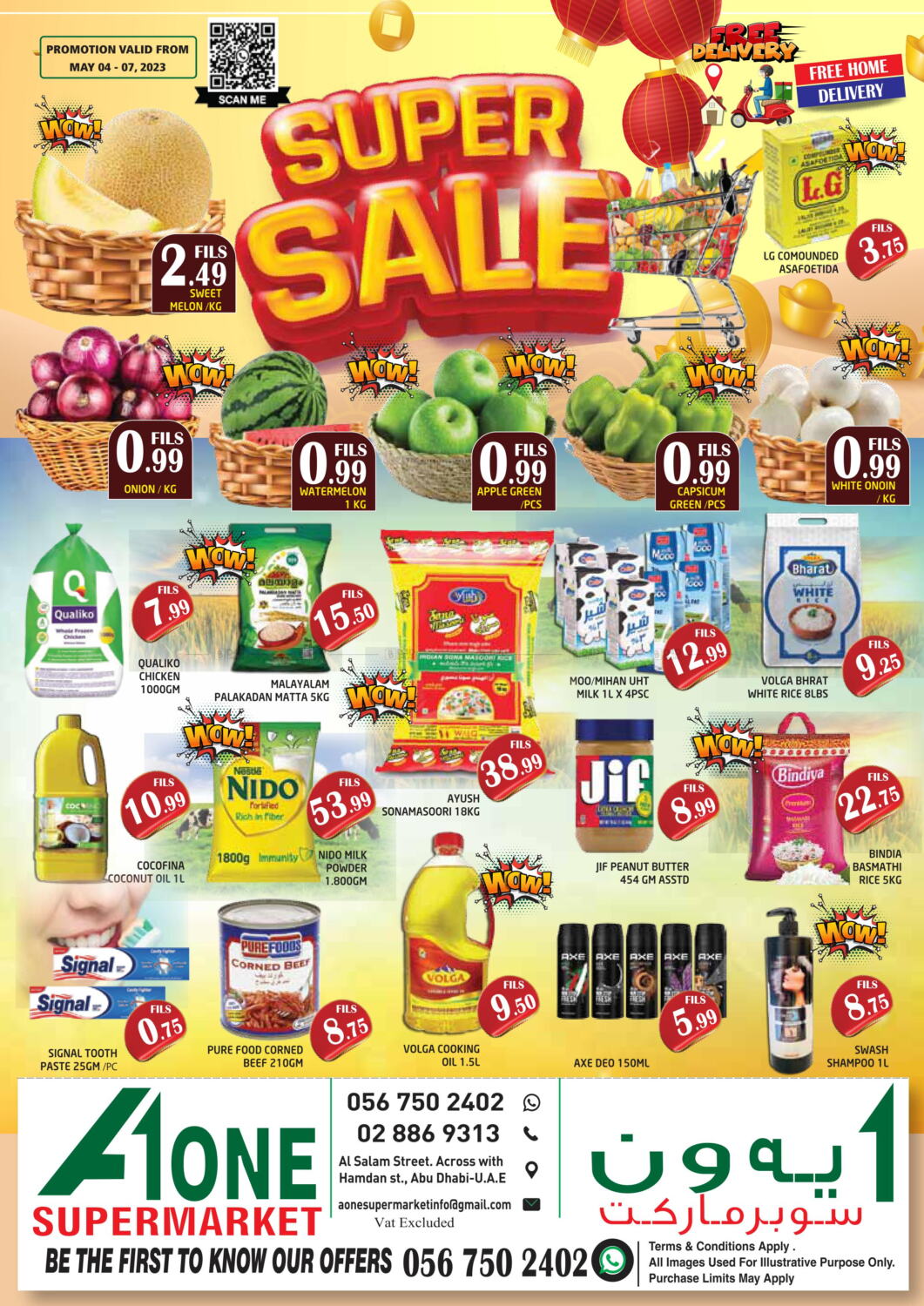 A One Supermarket L.L.C Super Sale in UAE - Abu Dhabi. Till 7th May