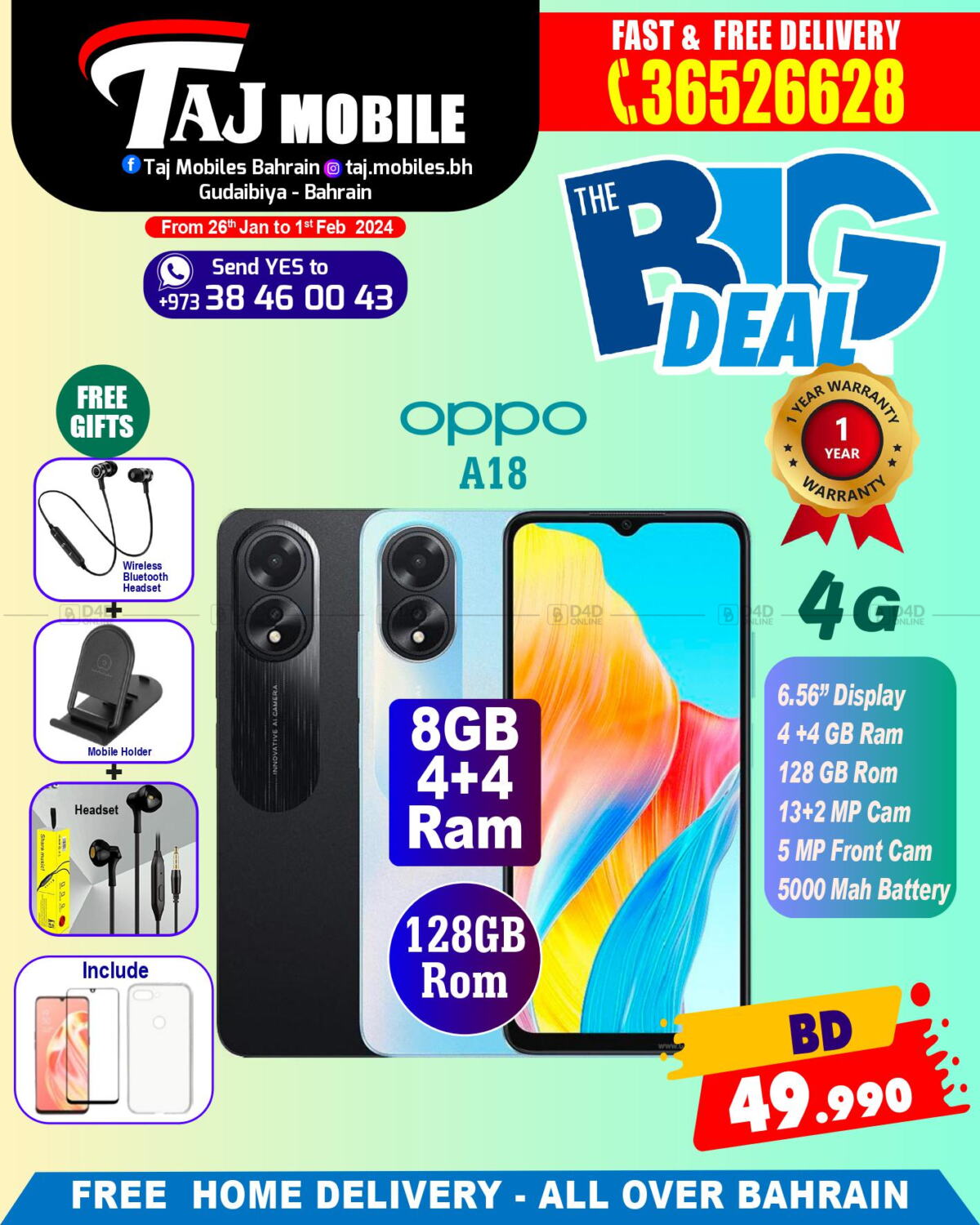Taj Mobiles Big Deal in Bahrain. Till 1st February