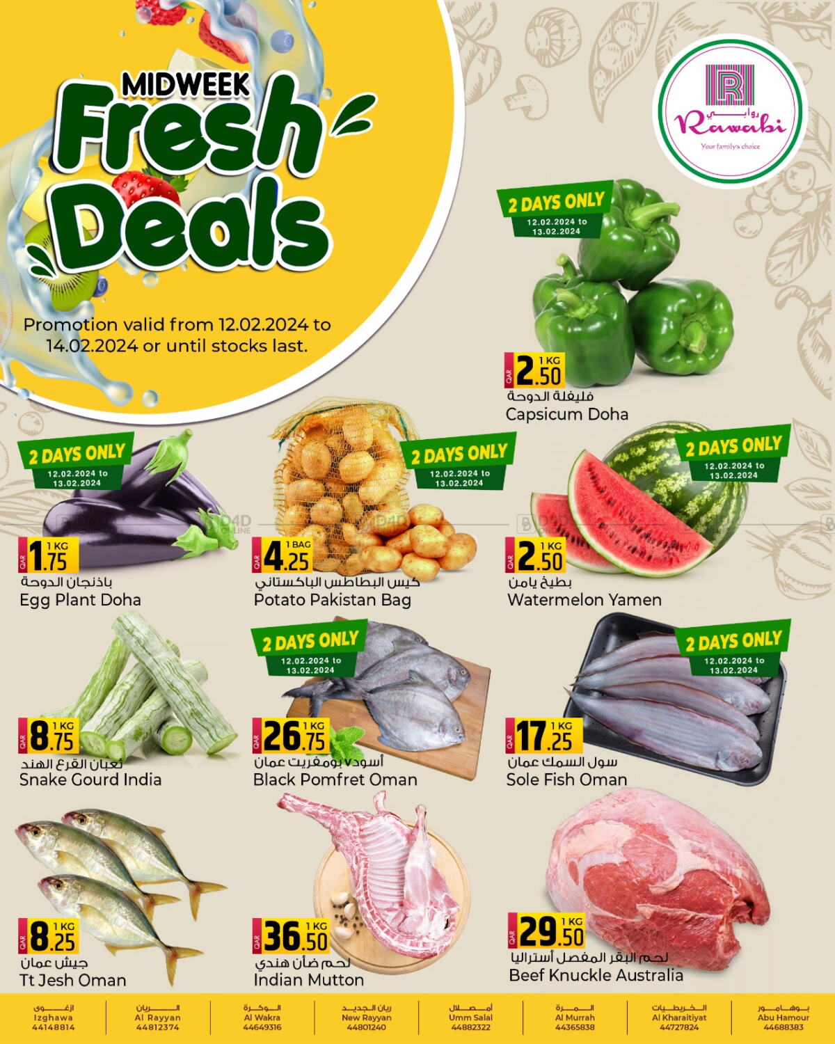 Rawabi Hypermarkets Midweek Fresh Deals in Qatar - Doha. Till 14th February