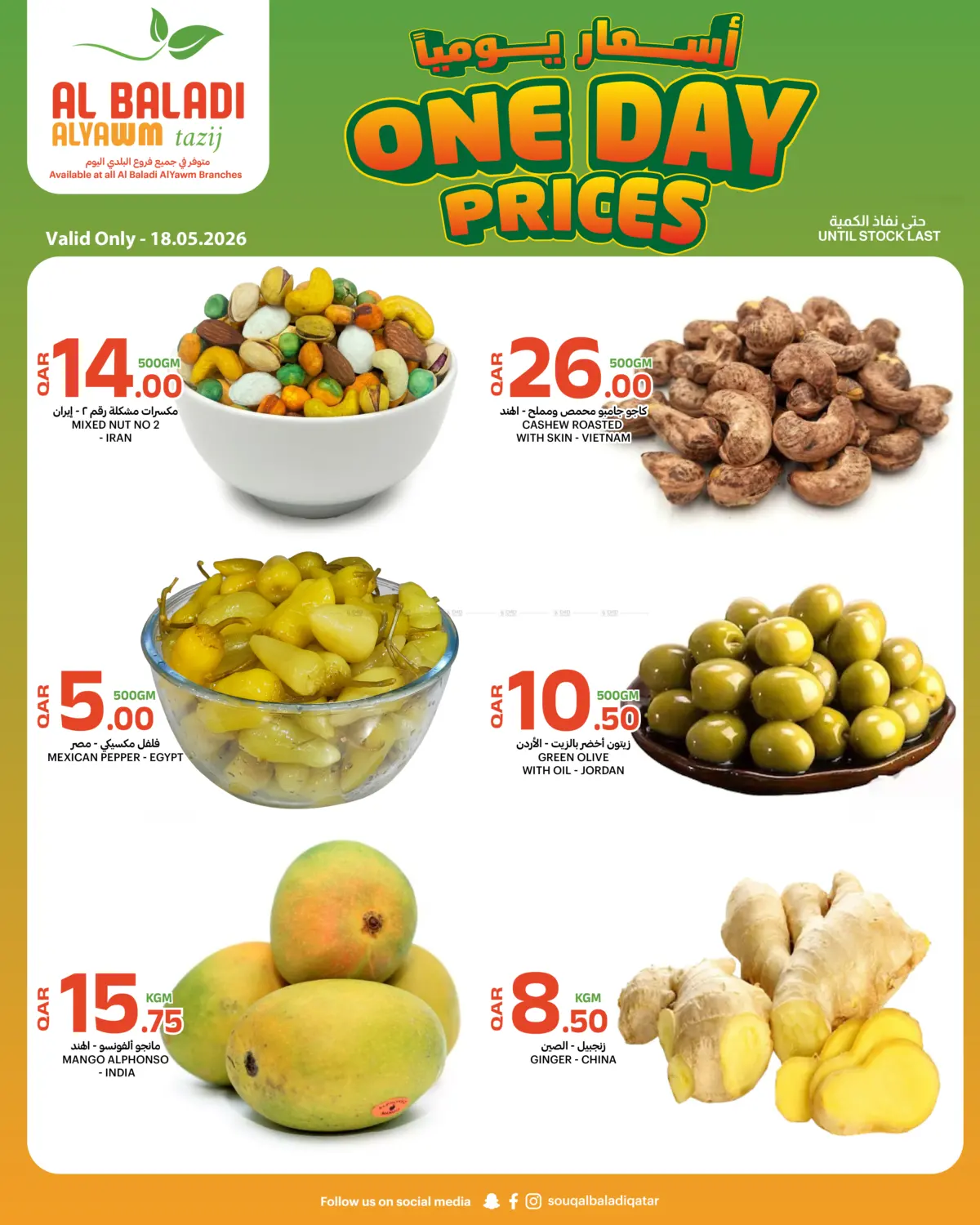 One Day Prices in الشمال