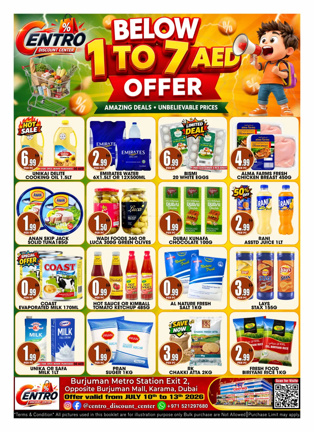 Below 1 to 7 AED offer in Sharjah / Ajman