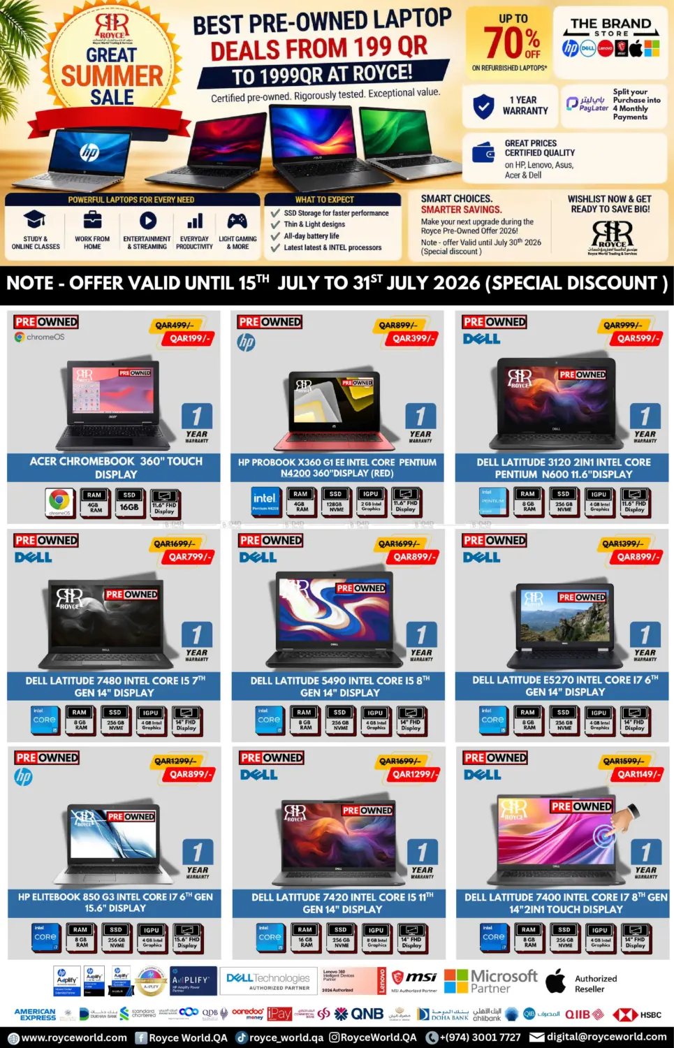 Best Pre-Owned Laptop Deals From199QR To 1999QR At Royce! in Al-Shahaniya