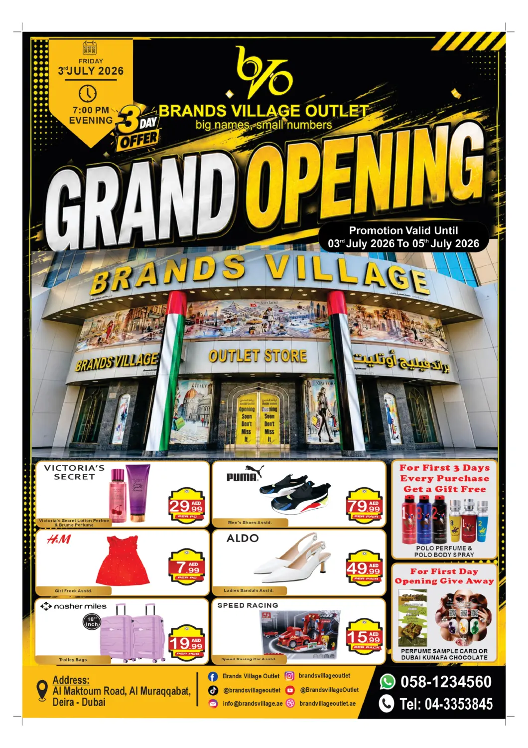 Grand Opening Brands Village in Dubai