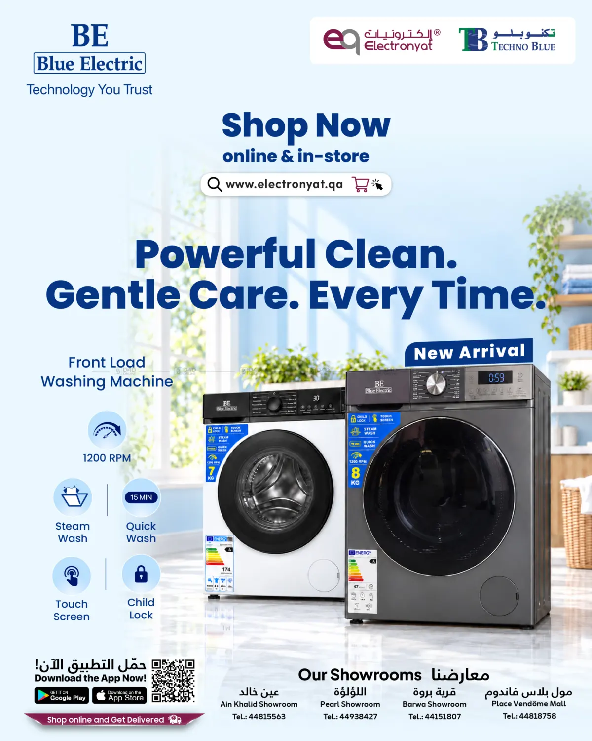 New Arrival Blue Electric Washing Machines in Doha