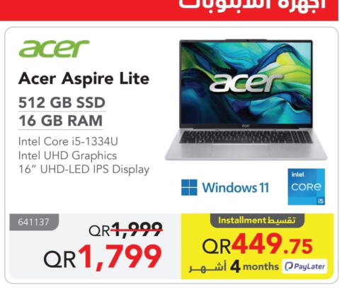 ACER Laptop available at Jarir Bookstore  in Qatar - Al Khor
