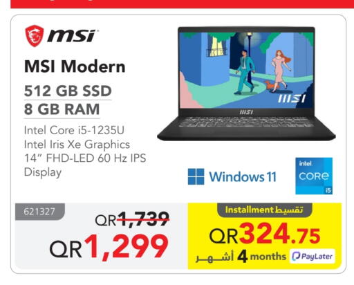 MSI Laptop available at Jarir Bookstore  in Qatar - Al Rayyan