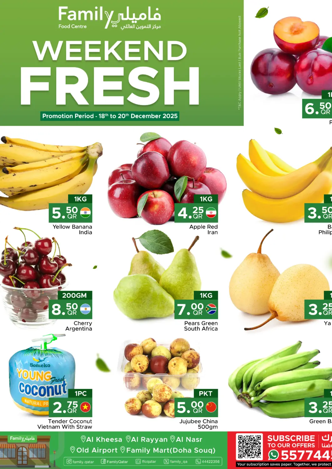 Qatar - Al Khor Family Food Centre offers in D4D Online. Weekend Fresh at Family Food Centre!. . Till 20th December