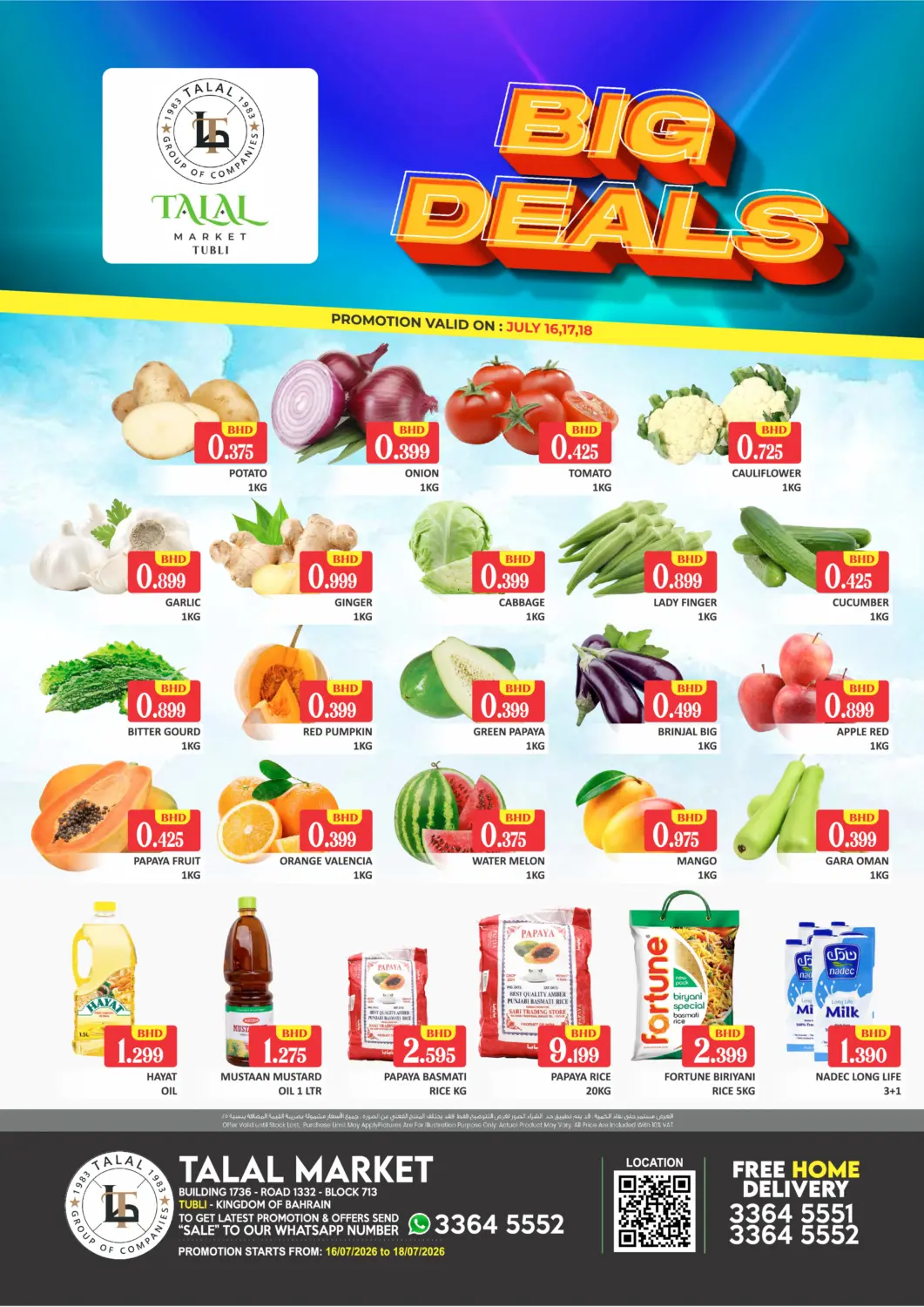 Bahrain Talal Markets offers in D4D Online. Tubli - Big Deals. . Till 18th July