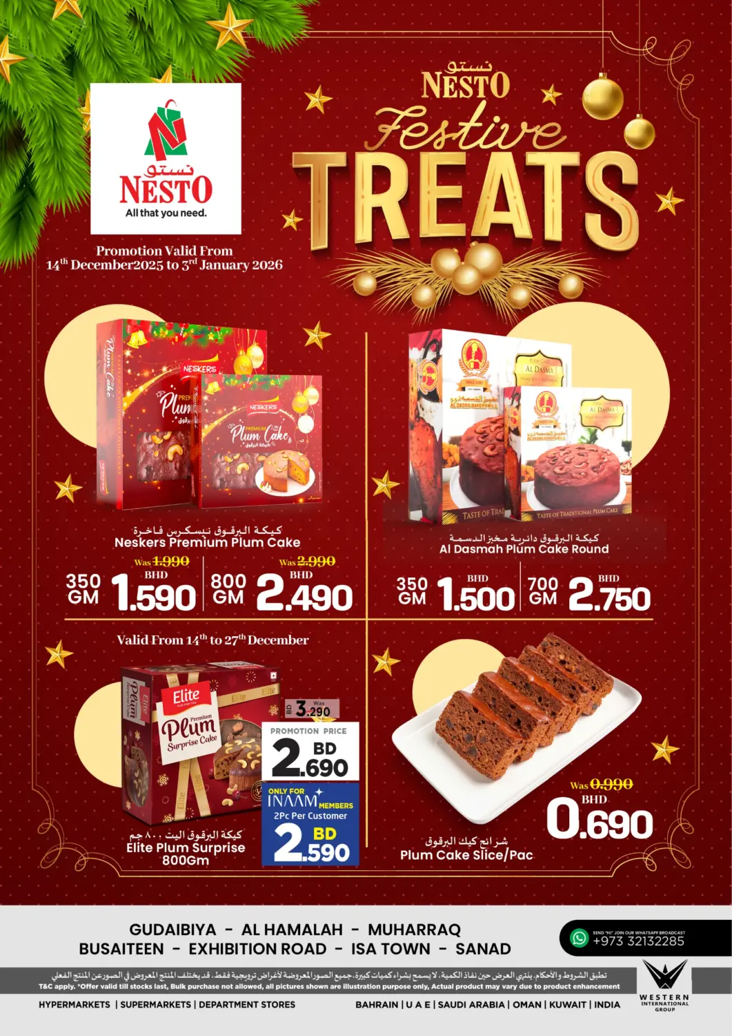 Bahrain NESTO  offers in D4D Online. Festive Treats. . Till 3rd January