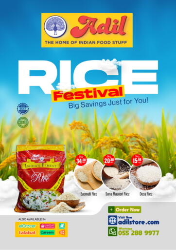 UAE - Sharjah / Ajman Adil Supermarket offers in D4D Online. Rice Festival. . Till 6th December