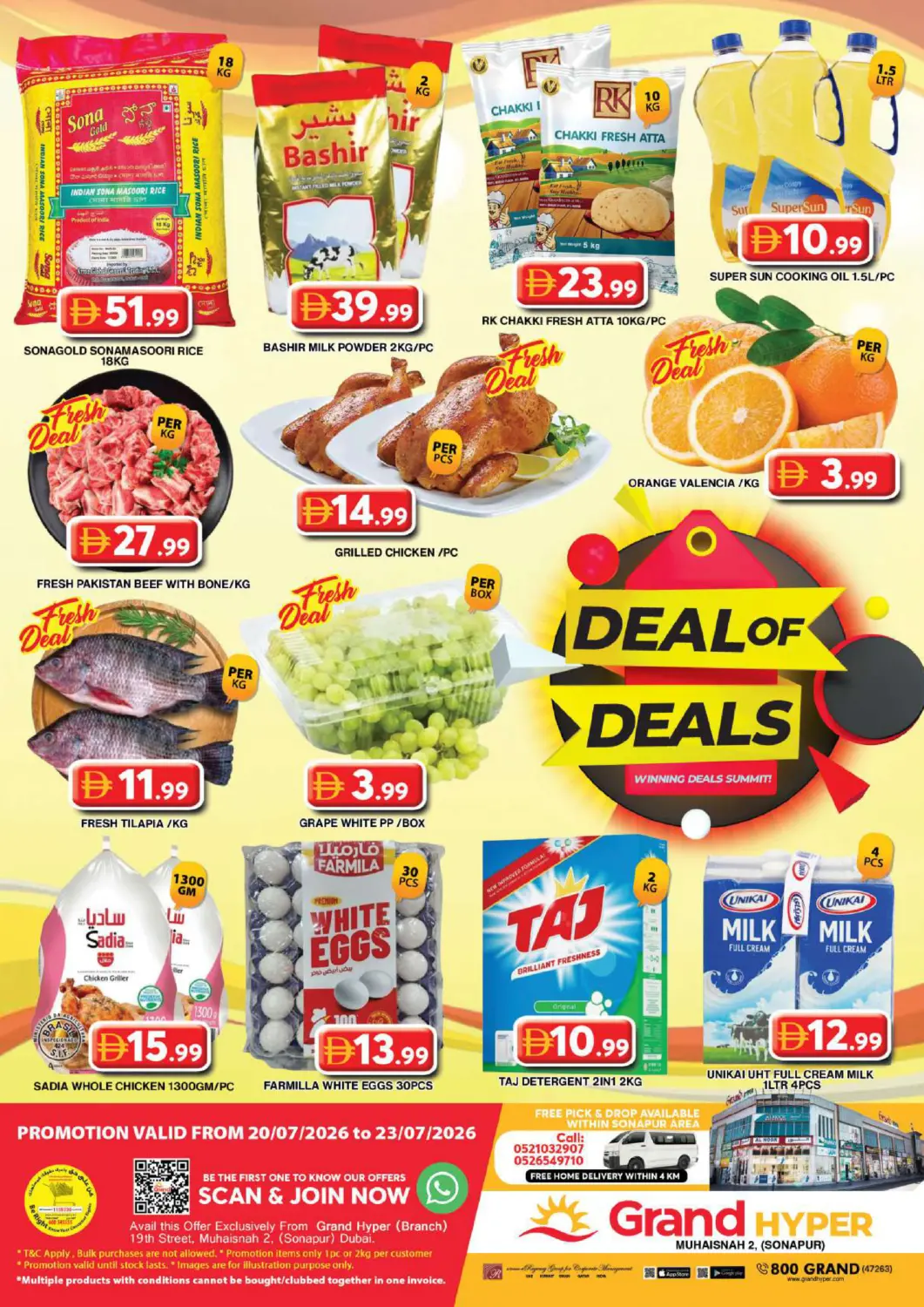 UAE - Dubai Grand Hyper Market offers in D4D Online. Muhaisnah 2 ,Sonapur ,Dubai. . Till 23rd July