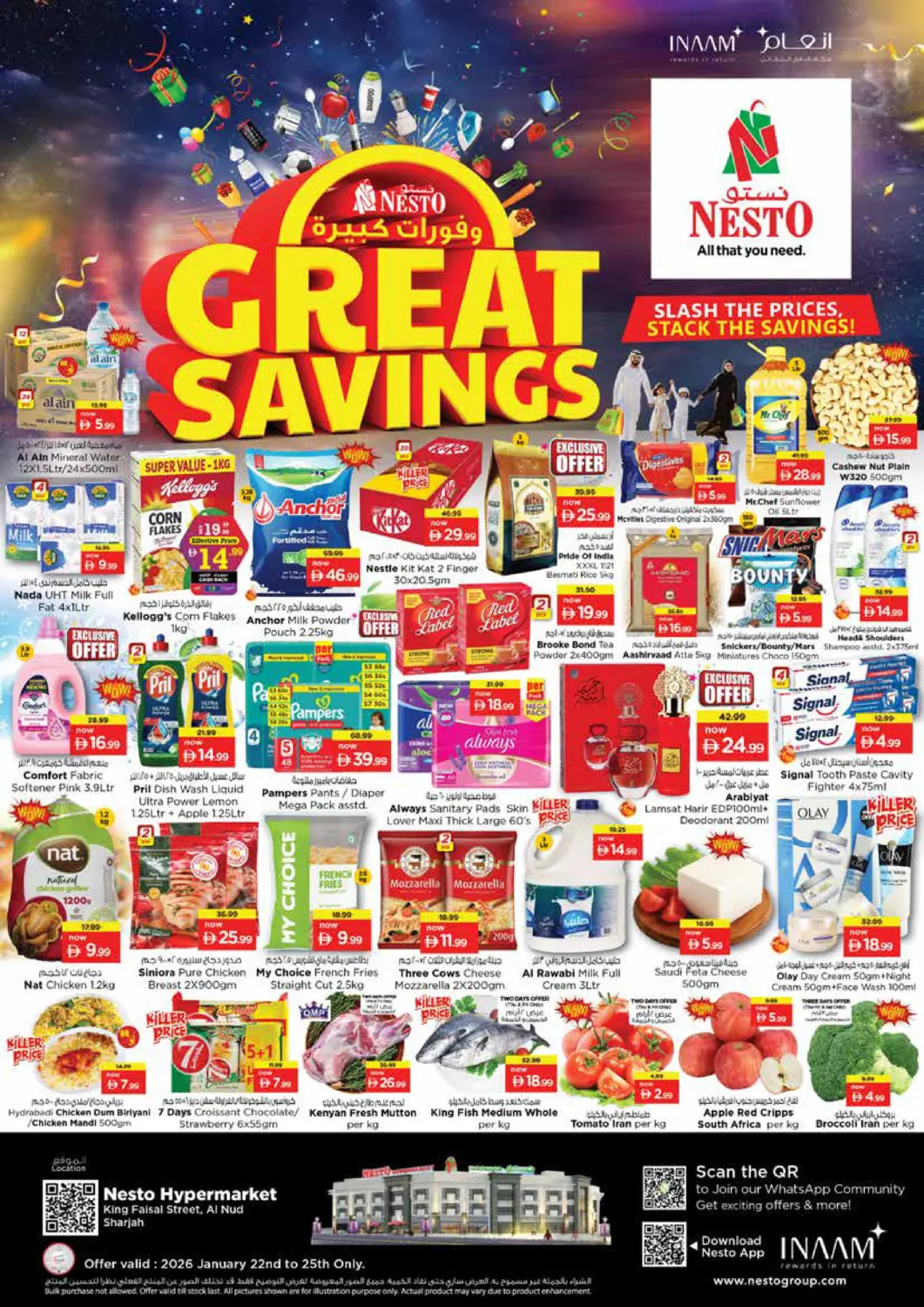 UAE - Sharjah / Ajman Nesto Hypermarket offers in D4D Online. King Faisal, Al Nud , Sharjah. . Till 25th January