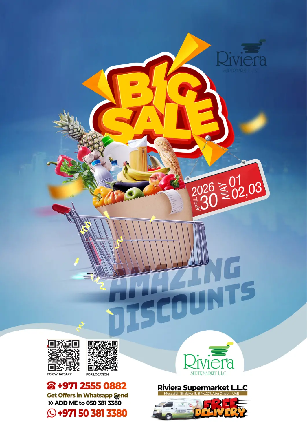 UAE - Abu Dhabi  RIVIERA SUPERMARKET L.L.C offers in D4D Online. Big Sale. . Till 3rd May