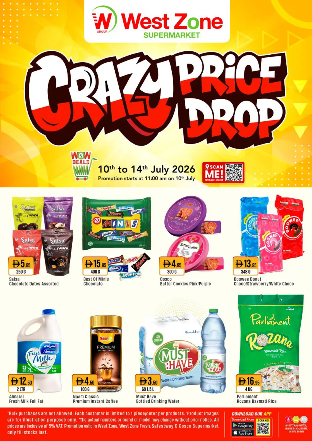 UAE - Sharjah / Ajman West Zone Supermarket offers in D4D Online. Crazy Price Drop. . Till 14th Juky