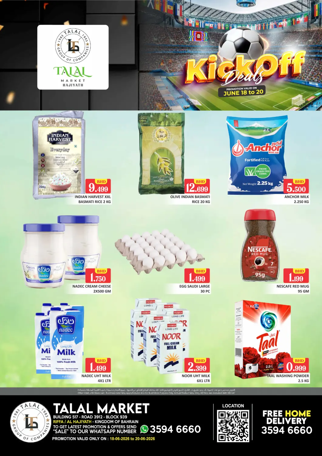 Bahrain Talal Markets offers in D4D Online. Kick-Off Deals@ Hajiyath. . Till 20th June