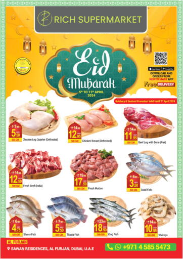 UAE - Dubai Rich Supermarket offers in D4D Online. Eid Mubarak @Furjan. . Till 11th April