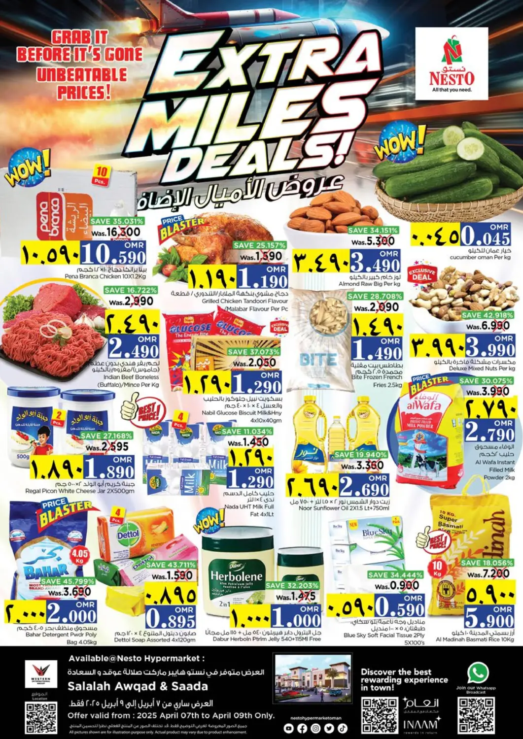 Oman - Salalah Nesto Hyper Market   offers in D4D Online. Extra Miles Deals. . Till 9th April