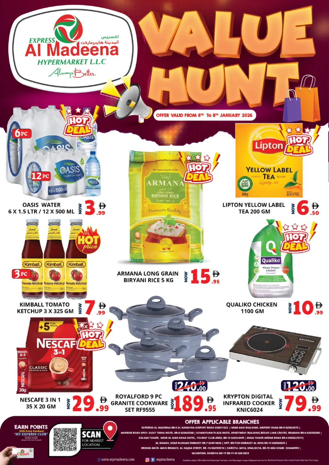 UAE - Abu Dhabi EXPRESS AL MADEENA HYPERMARKET LLC offers in D4D Online. Value Hunt. . Till 11th January