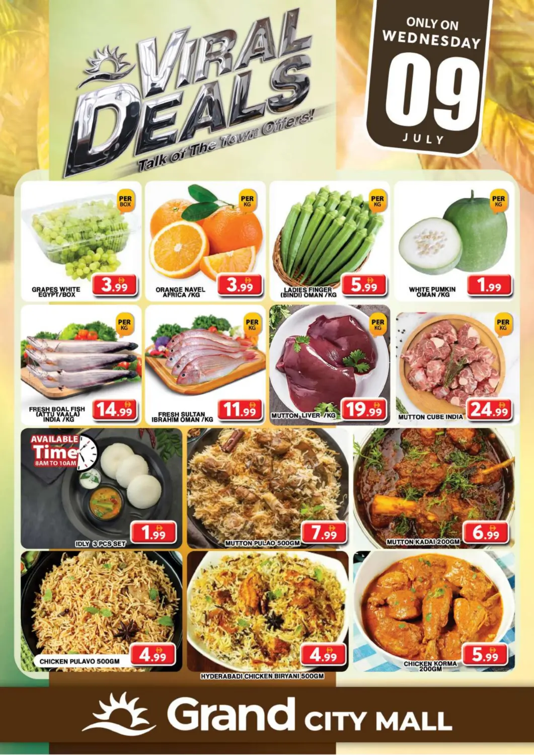 UAE - Dubai Grand Hyper Market offers in D4D Online. City Mall- Dubai. . Only On 9th July
