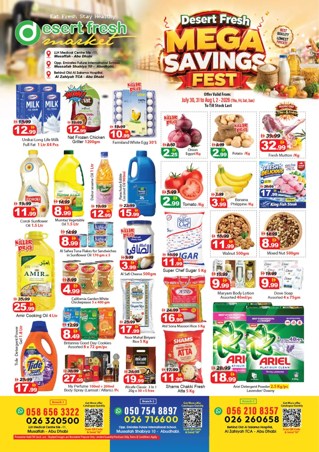 UAE - Abu Dhabi DESERT FRESH MARKET  offers in D4D Online. Mega Savings Fest. . Till 2nd August