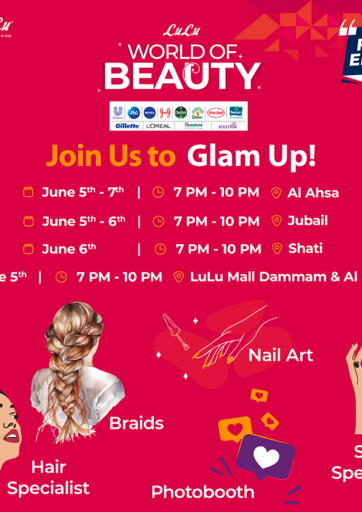 KSA, Saudi Arabia, Saudi - Al Majmaah LULU Hypermarket offers in D4D Online. World Of Beauty. . Till 7th June
