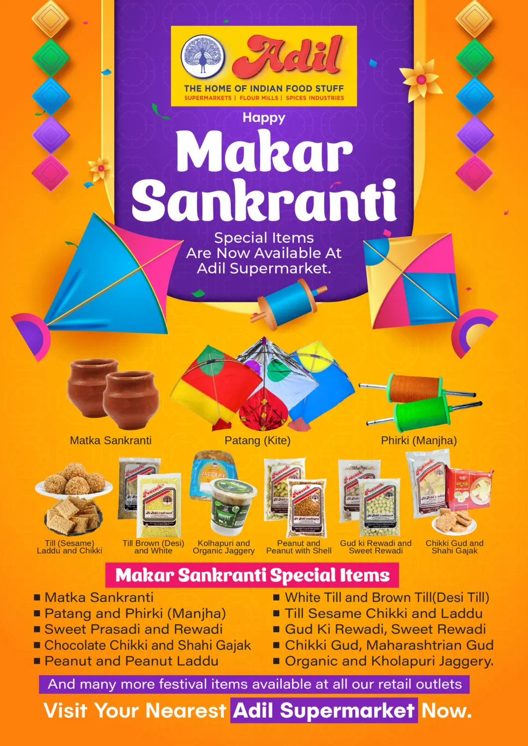 UAE - Dubai Adil Supermarket offers in D4D Online. Makar Sankranti Special. . Till 15th january