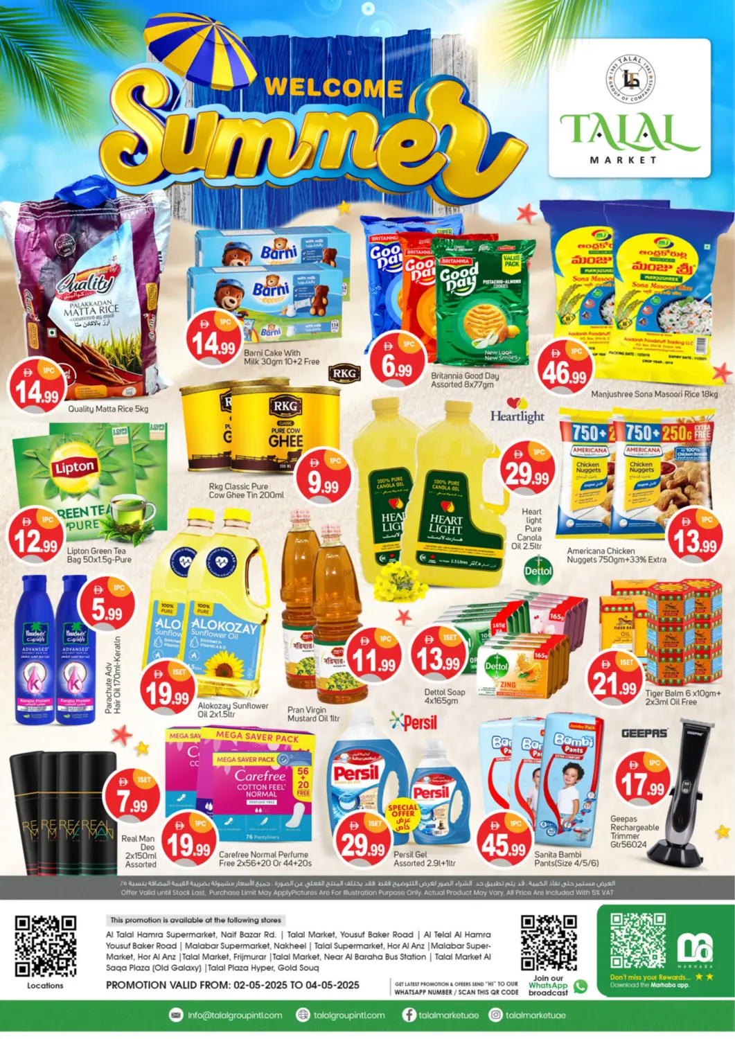 UAE - Dubai TALAL MARKET offers in D4D Online. Welcome Summer. . Till 4th May