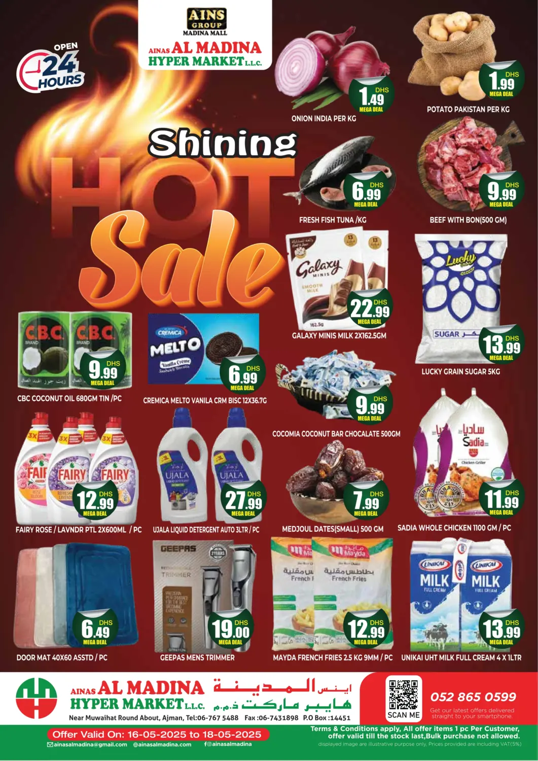 UAE - Sharjah / Ajman Ainas Al madina hypermarket offers in D4D Online. Hot Sale. . Till 18th May