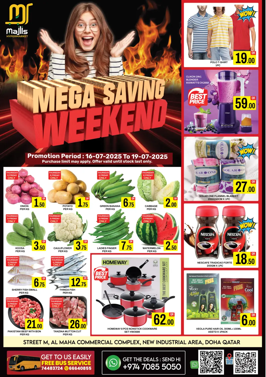 Qatar - Doha Majlis Hypermarket offers in D4D Online. Mega Saving Weekend. . Till 19th July