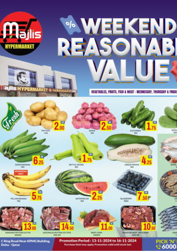 Qatar - Doha Majlis Hypermarket offers in D4D Online. Weekend Reasonable Value. . Till 16th November